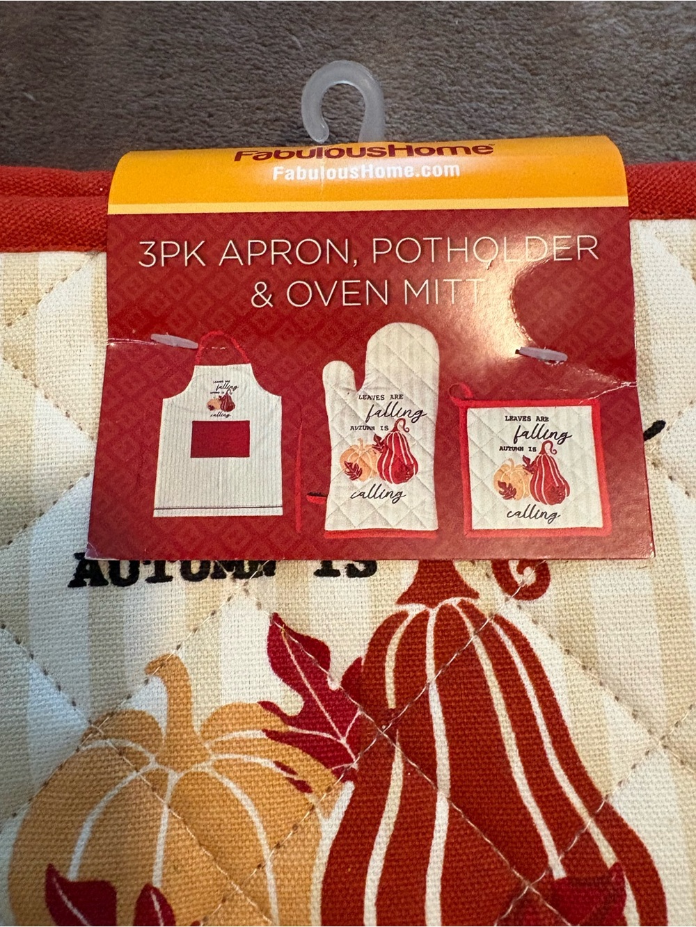 Pumpkin Spice Kitchen Set & Fall Décor - Orange, Cream, Green Accents - Picture 2 of 6